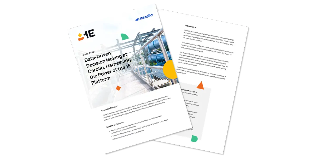 Data-Driven Decision Making at Carollo, Harnessing the Power of the 彩票联盟正规入口网址®1E Platform